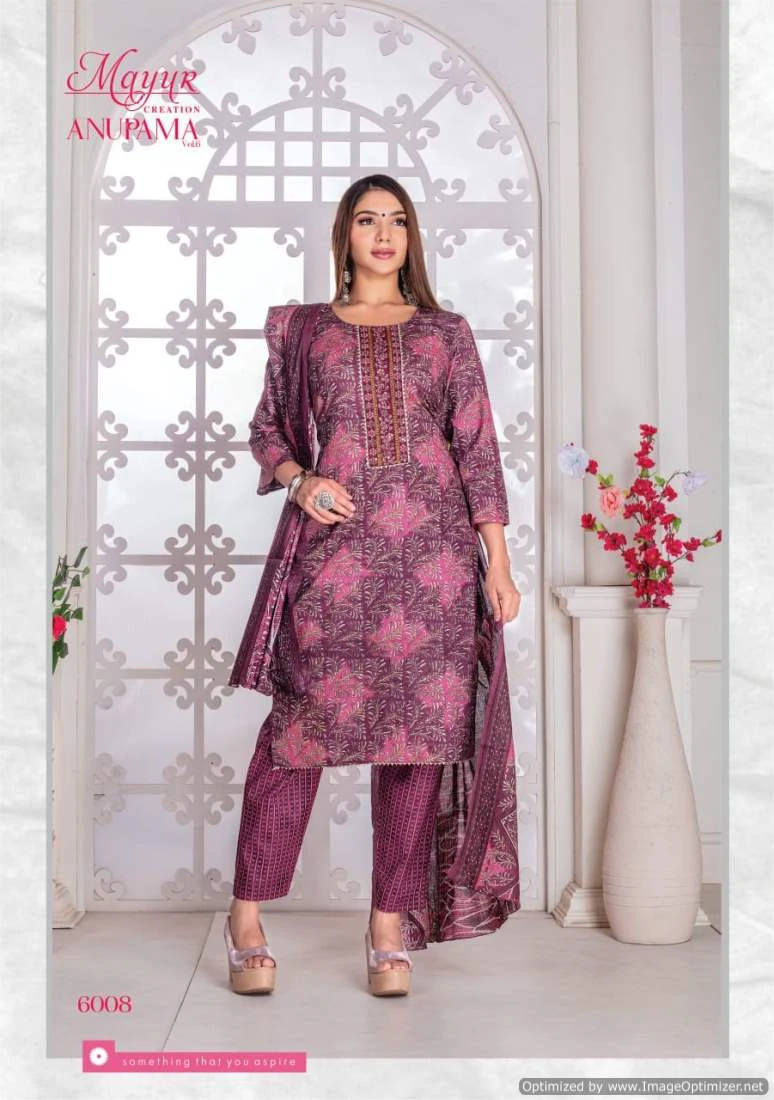 Mayur Anupama Vol 6 Lawn Cotton Wholesale Salwar Suit Catalog — Wholesale Salwar Suits, Mayur Dress wholesale from Surat — view 8